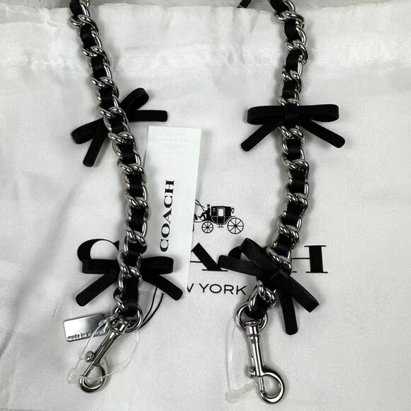 COACH Leather Chain Strap With Bows - BNWT - COACH CY260 - - Picture 1 of 7